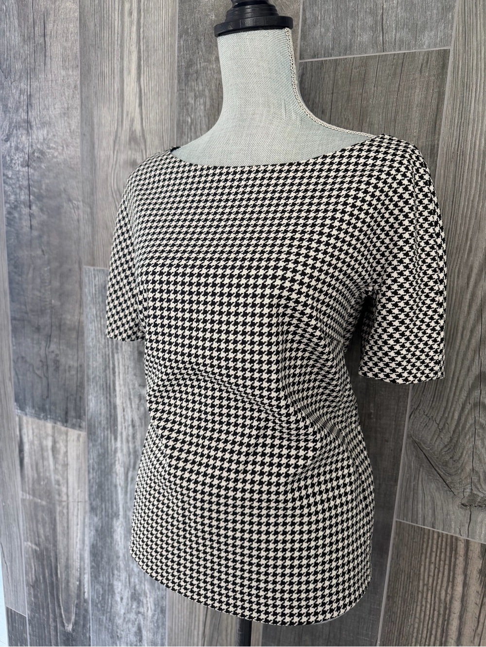 MaxMara Wool Blend Houndstooth Top - Picture 4 of 6